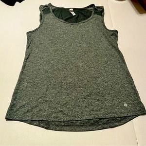 Bally Total Fitness Womens‎ XL Green Grey Athletic Sleeveless Shirt Tank Top Gym